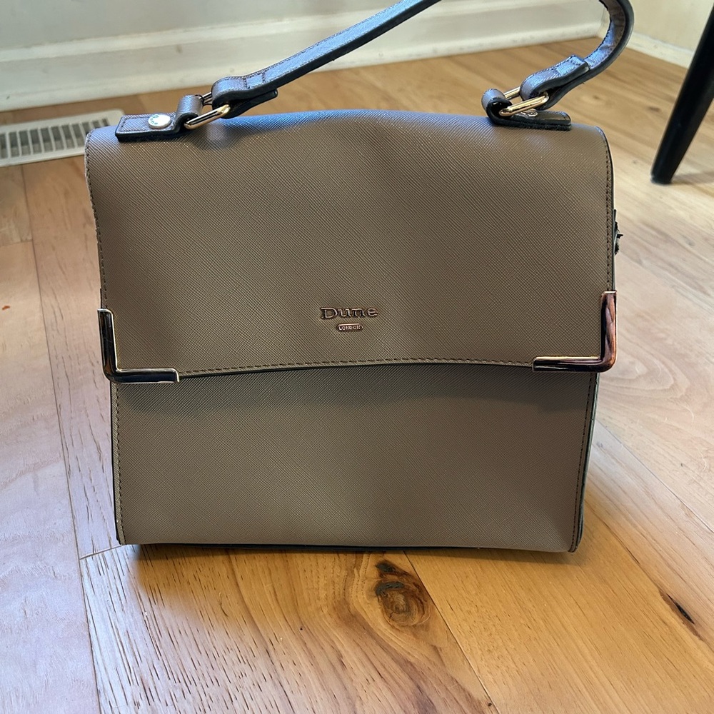 Dune London taupe hand Bag with gold hardware